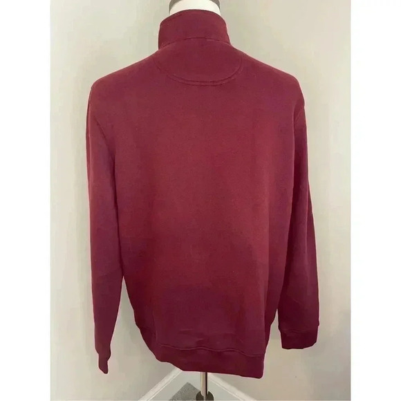 Croft‎ & Barrow Men's Burgundy Quarter-Zip Sweatshirt Size L - Picture 2 of 4